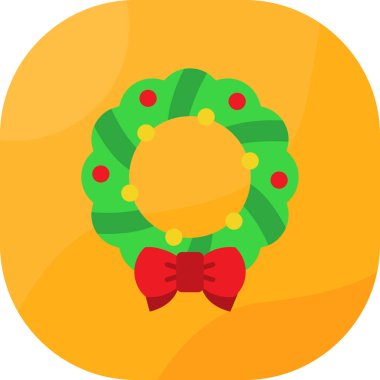 Düz stil noel topu dekorasyon simgesi