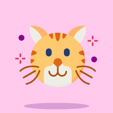 Şirin kedi çizgi filmi. Hayvan karakteri. düz biçim vektör illüstrasyonu