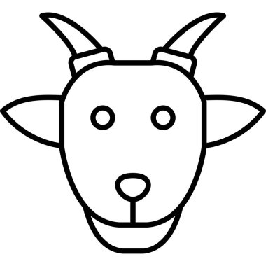 Boynuz vektör illüstrasyonlu keçi yüzü