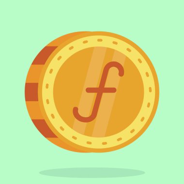 Bozuk paralarla kırmızı harf c 'nin vektör çizimi