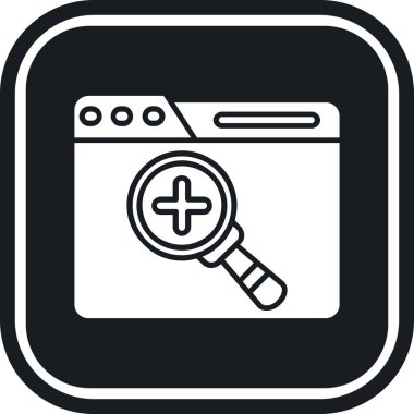 Tarayıcı arama simgesi. Web tasarımı için basit arama tarayıcı vektör simgesi çizimi