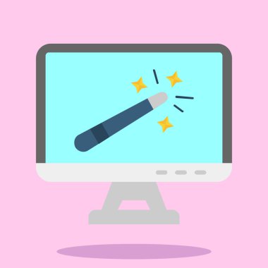 Modern dizüstü bilgisayar ve web simgesinin vektör tasarımı.