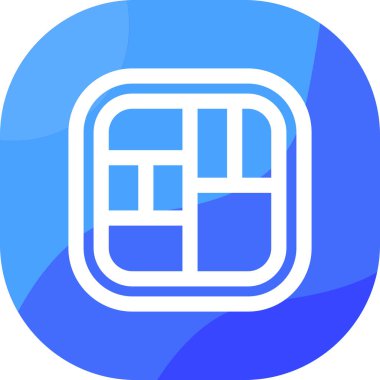 Mavi ve beyaz bir ikonun vektör illüstrasyonu