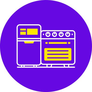 Mikrodalga. Web simgesi basit illüstrasyon