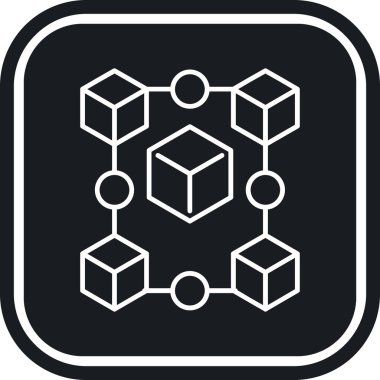 blockchain simgesi, vektör illüstrasyonu