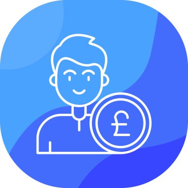 Para için. Web simgesi vektör illüstrasyonu