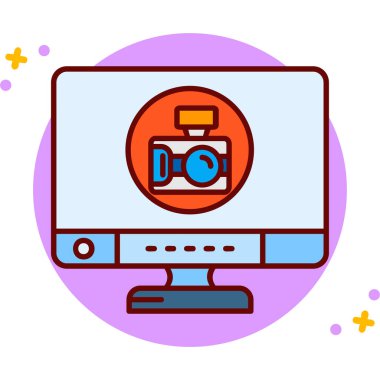 Kamera simgesi, vektör illüstrasyonu