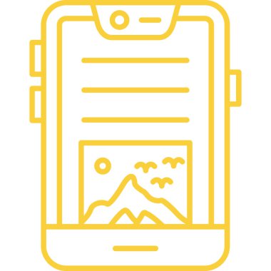 Hareket eden telefon simgesi, anahat stili