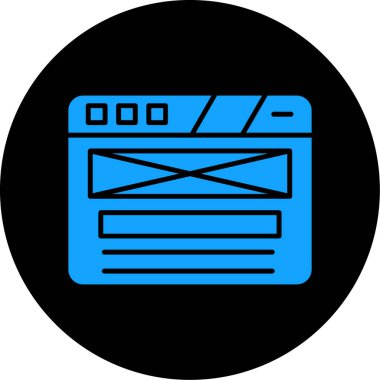 Tarayıcı. Web simgesi basit illüstrasyon