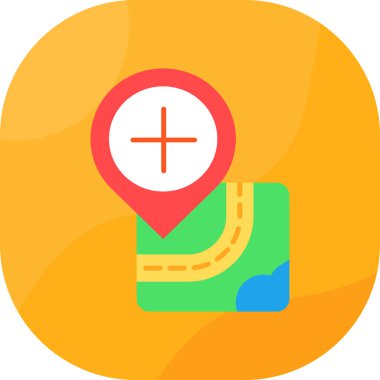 harita navigasyon gps simgesi düz biçimli