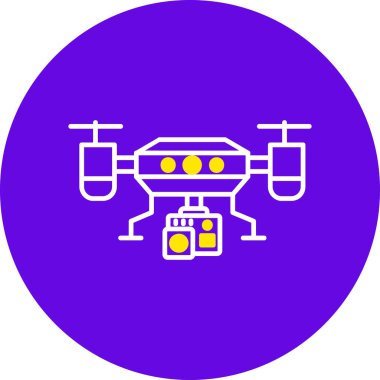 Bir İHA simgesinin vektör çizimi, teknoloji kavramı