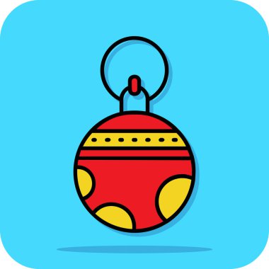 Beyaz zemin üzerinde izole edilmiş noel topu renk vektör çizgisi simgesi. Web tasarımı, uygulama ve tanıtım için noel oyuncağı çizelgesi simgesi. Promo ikonu. eps