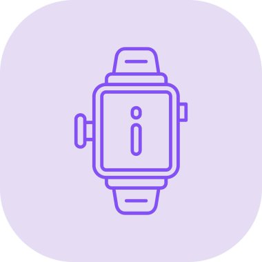 Akıllı saat ikon vektörü. İnce çizgi işareti. izole edilmiş sınır sembolü çizimi