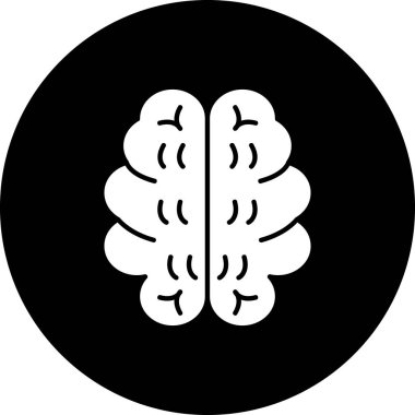 Beyin simgesi, modern basit vektör çizimi