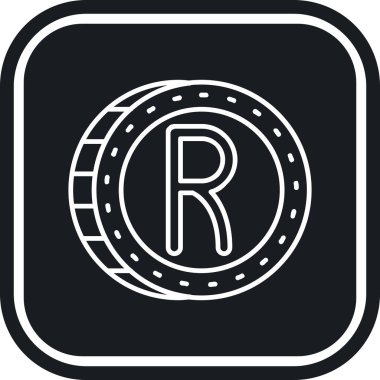 Ruble madeni para ikonu. Web tasarımı için ruble sikke vektör simgesinin özet çizimi