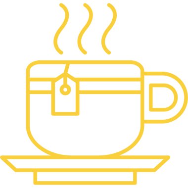 Çay fincanı simgesi, basit vektör çizimi