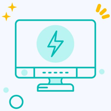 güç hattı vektör simgesi, ana hat vektörü dolduruldu