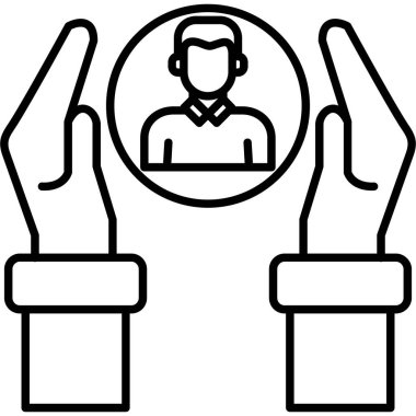 İş adamı el simgesi vektör illüstrasyonu