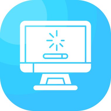 Bilgisayar. Web simgesi basit illüstrasyon