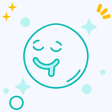 emoji emoji simgesi tasarımı, renkli vektör illüstrasyonu