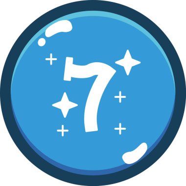 Moda stili izole edilmiş arkaplanda yedinci simge