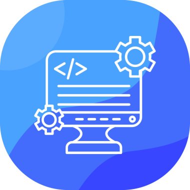 Kodlama programlama geliştirme simgesi doldurulmuş ana hatlar biçiminde