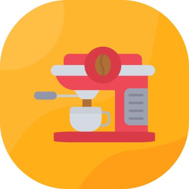 Kahve makinesi düz simgesi