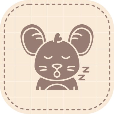 vektör tasarımında uyuyan şirin bebek simgesi