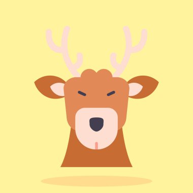 Geyik düz simgesi. Vektör çizim