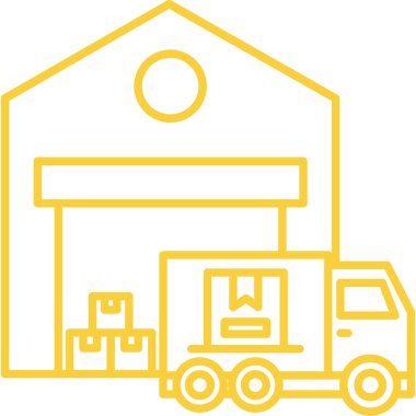 Depo simgesi, vektör illüstrasyonu beyaz arkaplanda izole edildi