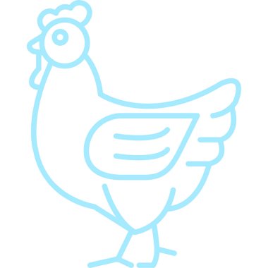 tavuk ince çizgi vektör simgesi