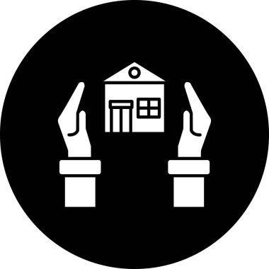 Ev simgesi olan bir evin vektör illüstrasyonu