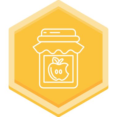 Elma ikonlu bal kavanozu. vektör illüstrasyonu