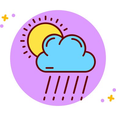 Bulut hava ikonu vektörü. Bulut işareti. izole edilmiş sınır sembolü çizimi