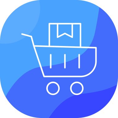 Alışveriş arabası. Basit resimleme