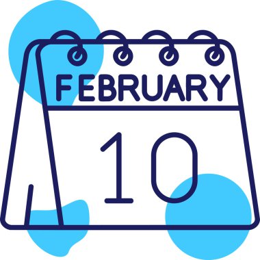 Bir günlük takvimdeki 10 Şubat simgesi