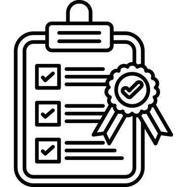 Kurşun kalemle kontrol listesi. Web simgesi basit illüstrasyon