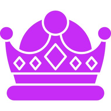 Düz biçimli taç simgesi beyaz arkaplanda izole