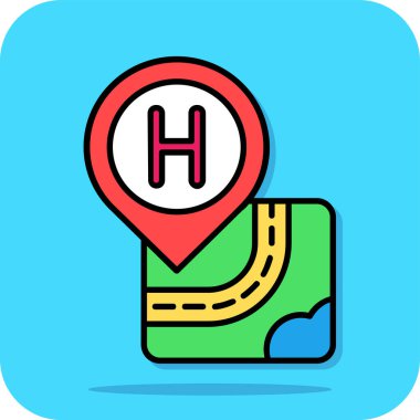 Hastane simgesi işaret vektörü illüstrasyonu 