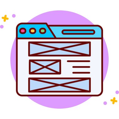 Web tarayıcı simgesi renk vektör çizimi