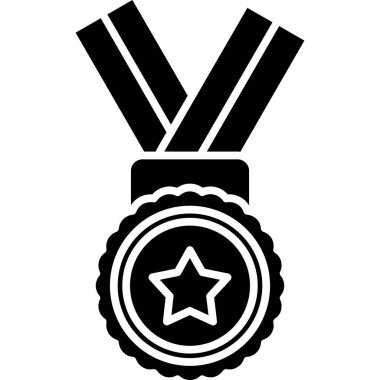 Madalya ödülü ikonu. Web için madalya ödülü vektör simgesinin basit illüstrasyonu