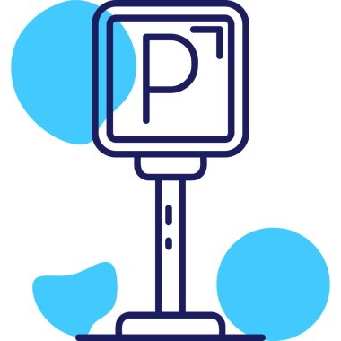 Park yeri ikonu. Beyaz arkaplanda izole edilmiş web tasarımı için ana hat park işareti vektör simgesi