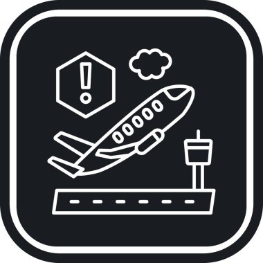 Havaalanı simgesi, vektör illüstrasyonu