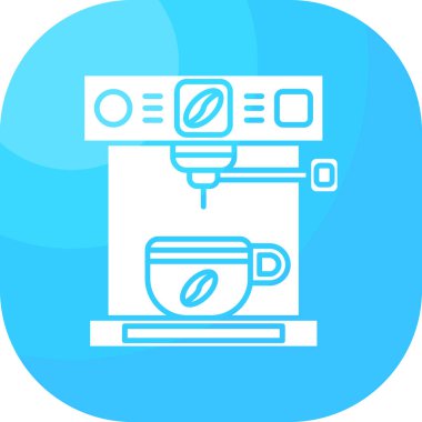 kahve makinesi simgesi, basit vektör illüstrasyonu