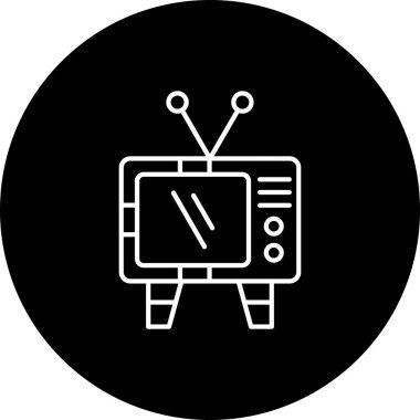 TV simgesi vektör illüstrasyonu