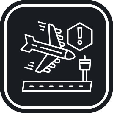 uçak uçuş simgesi ana hat biçiminde