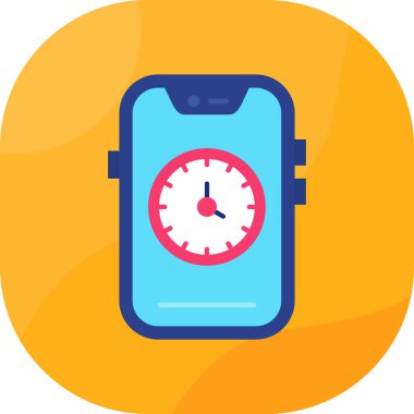 mobil saat simgesi, modern vektör illüstrasyonu