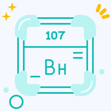 Düz biçimdeki kimyasal elementin vektör simgesi.