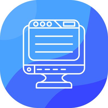 bilgisayar monitörü web simgesi, basit illüstrasyon