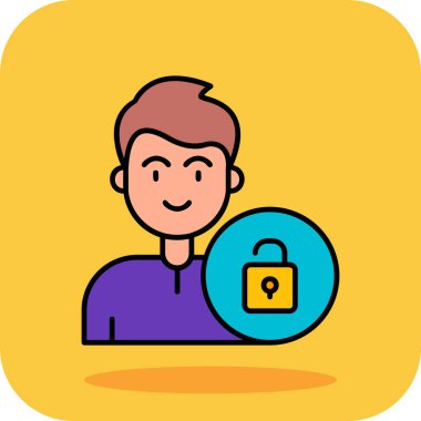 Bir kilit simgesinin vektör illüstrasyonu